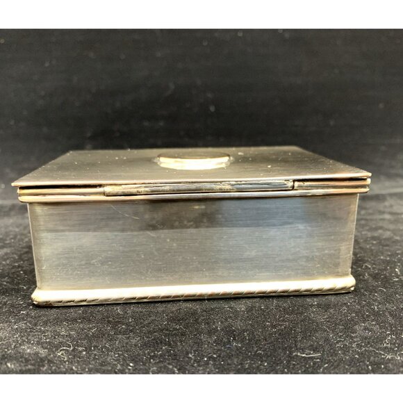English Cheltenham Silverplate Hinged Trinket Box Silver on Copper 3 Small Trays - Picture 7 of 16